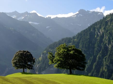 Mountain landscape in Central Switzerland Switzerland