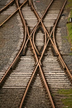 Railway tracks with switches
