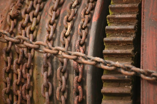 Old chain winch