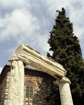 ... Ancient archway (Ionic propylon) on the Roman Agora in Athens - 6x7