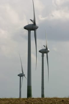 Three wind turbines