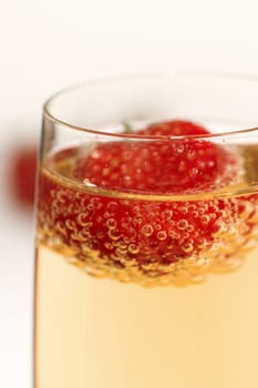 Sparkling wine with strawberry