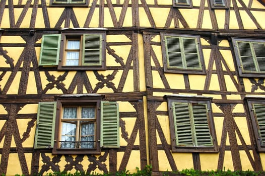 House Jung Selig,one of the tallest half-timbered houses in Alsace,Riquewim,Alsace,France