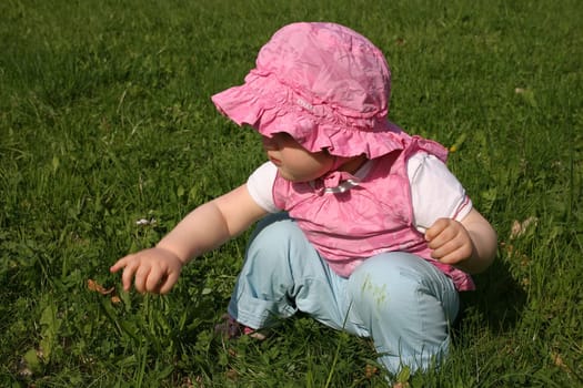 In the grass