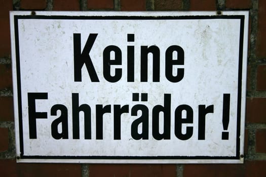 Prohibition sign in Germany's most bicycle-friendly city Münster (Westphalia)!