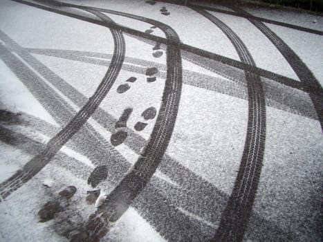 Tracks in the snow