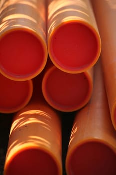 Building material at a construction site