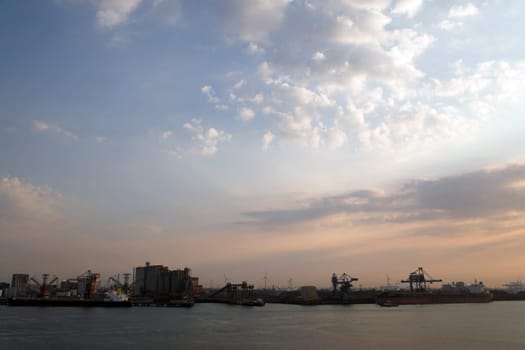 View of Europoort at the port of Rotterdam