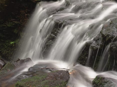 Muglbach waterfall near Neualbenreuth in northeastern Bavaria