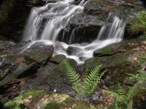 Muglbach waterfall near Neualbenreuth in the Upper Palatinate Forest (Bavaria)
