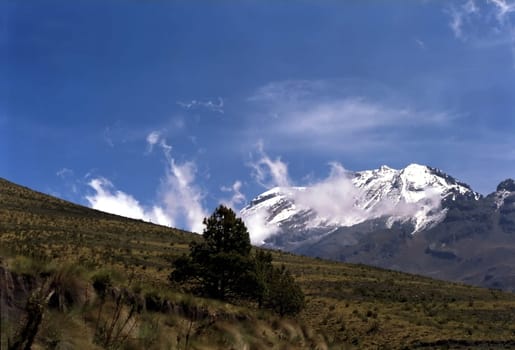 View of Iztaccihuatl,the sister mountain of the Popocatepetl in Mexico