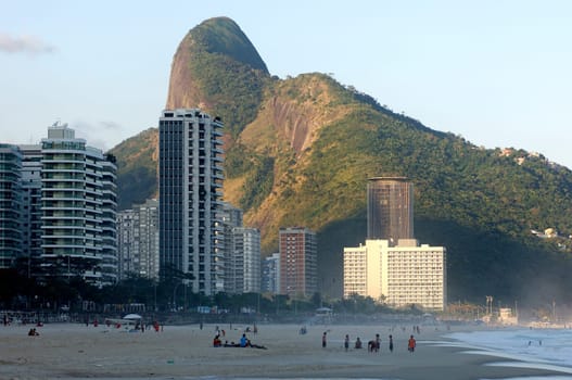 Evening sun at Ipanema Beach,Rio de Janeiro,Brazil