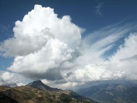 Clouds,mountains and blue skies