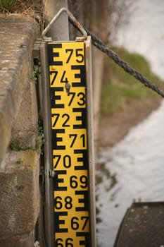 Old gauge meter in the Weser near Hamelin (Lower Saxony)