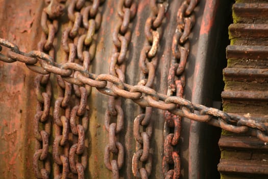 Anchor winch in a disused part of the harbour