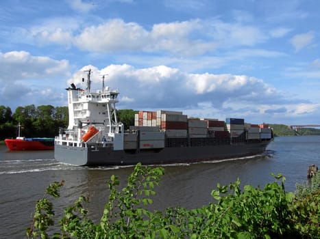 Beautiful clouds on the Kiel Canal