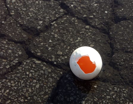 Cracked egg from above