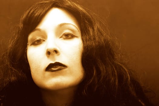 Lady in good old sepia tint
