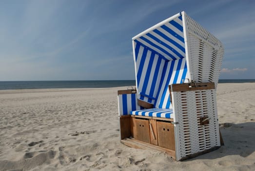 Beach chair on the island of Sylt,Germany.