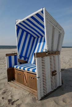 Beach chair on the island of Sylt,Germany.