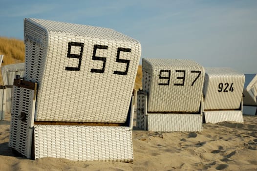 Beach chair on the island of Sylt,Germany.