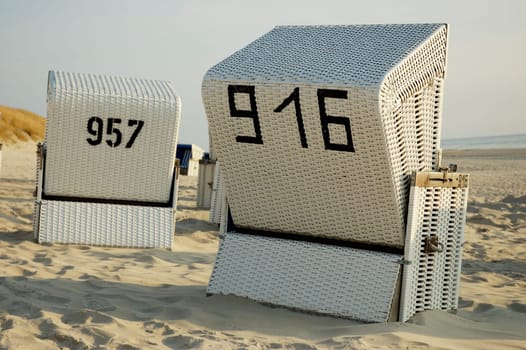 Beach chair on the island of Sylt,Germany.