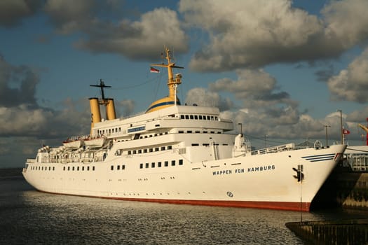 This passenger ship sails every day from Cuxhaven to Heligoland and back again