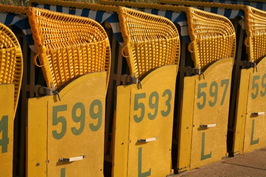 These beach chairs are eagerly awaiting beachgoers