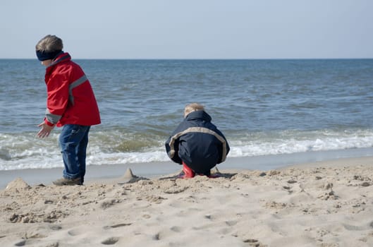 Children playing on the beach