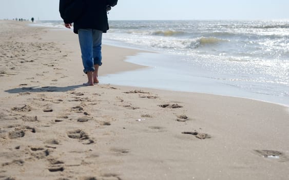 Person walking on the beach