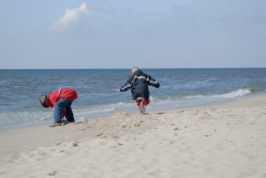 Children playing on the beach