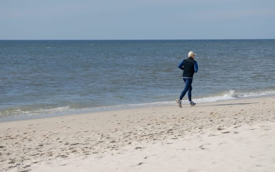 Joggers on the beach
