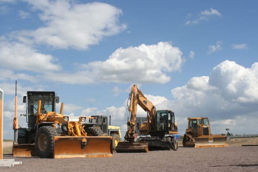Highway construction vehicles