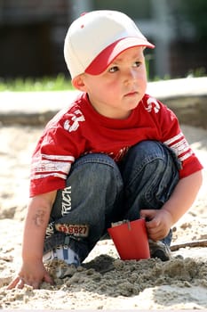 playing in the sand