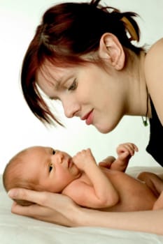 Mother with her 11-day-old child