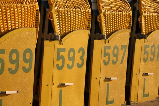 These beach chairs are eagerly awaiting beachgoers