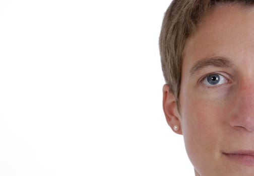 Half of a woman's face
