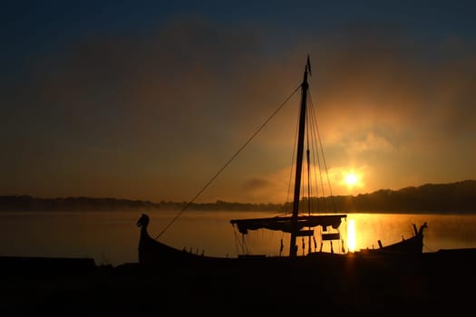 Sun and Wickinger Ship
