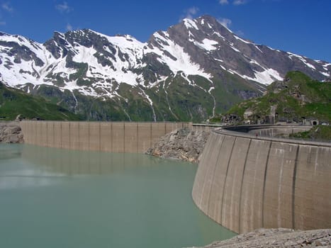 High mountain reservoir Kaprun