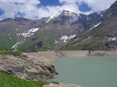 High mountain reservoir Kaprun