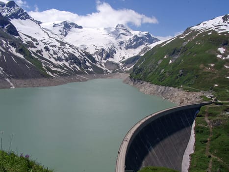 High mountain reservoir Kaprun