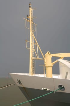 Bug of a freighter in port