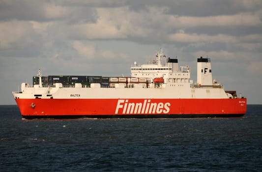 A Finnlines ferry off Cuxhaven