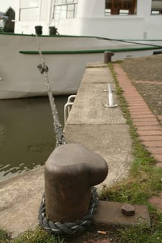Moored ship on the Weser