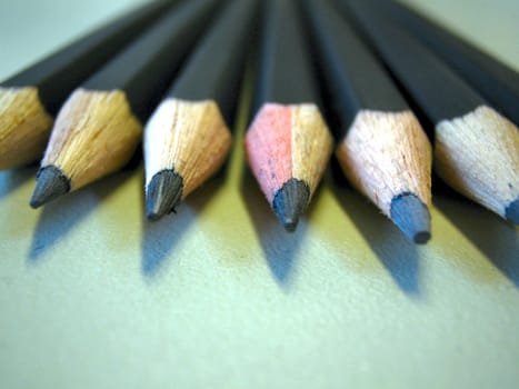 Pencils front view