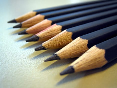 black wooden pencils