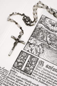 Bible with Rosary