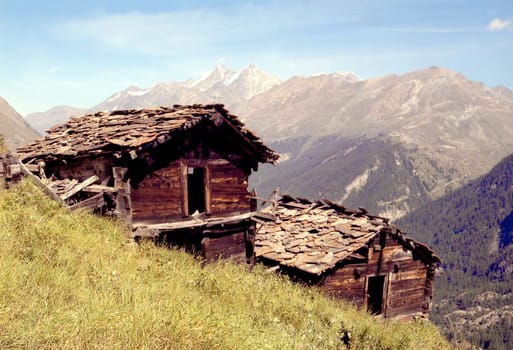 Peaceful Valais mountains ----scan from negative---