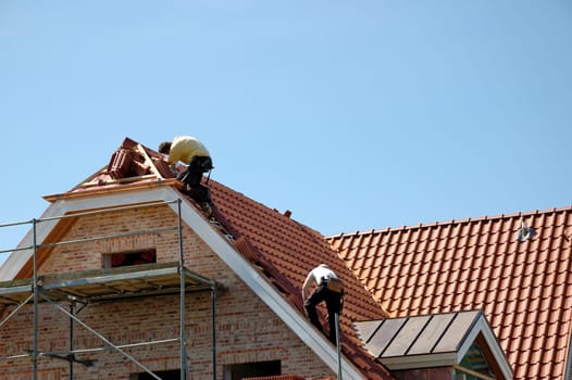 A roof is covered
