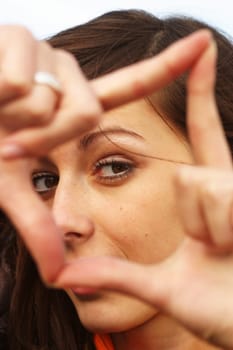 Woman with symbol